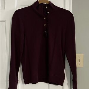 Talbots Burgundy Top, banded cuff and bottom
